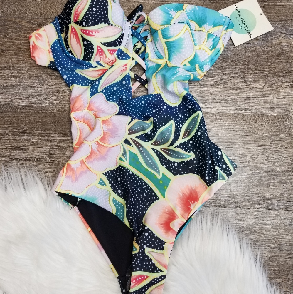 Mara Hoffman Swim One Piece Bikini Arcadia Indigo - Picture 4 of 8